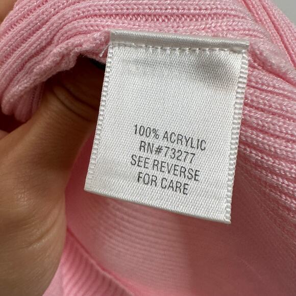 Croft & Barrow Pink Sleeveless Mockneck Ribbed Sweater - Picture 9 of 9